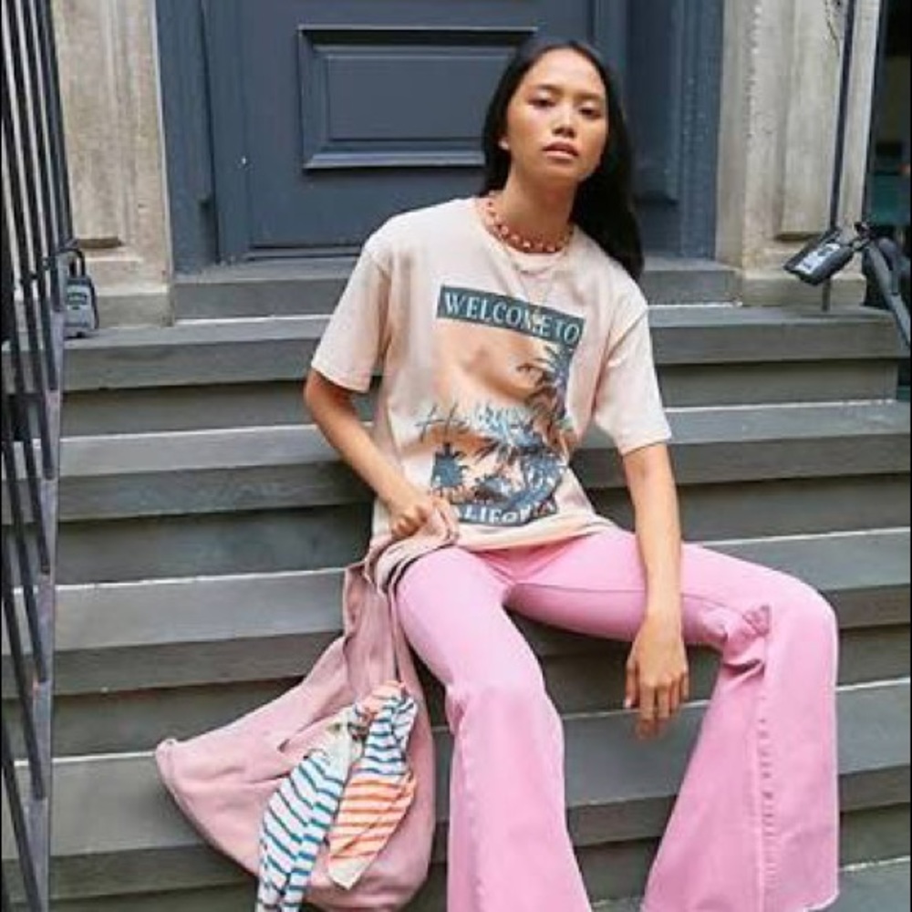 BABY PINK CORDUROY BELL BOTTOMS